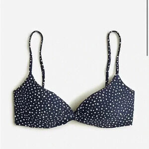 New with tags j crew Strappy twist bikini top in dot in size xxl